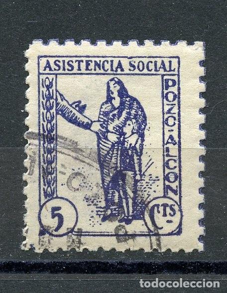 Stamps: ESPA&Ntilde;A GUERRA CIVIL POZO ALC&Oacute;N (JA&Eacute;N) EDIFIL 1 (SOFIMA 3) 5 CTS AZUL DENTADO MIXTO