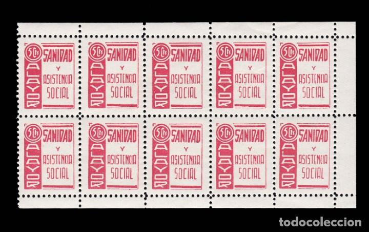 Briefmarken: *** ALAYOR 5 CTS SANIDAD Y ASISTENCIA SOCIAL. MUY RARO EN MINIPLIEGO. LUJO ***