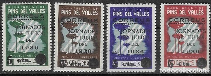 Briefmarken: SELLOS LOCAL NUEVOS CON LIGERAS MARCAS DE CHARNELAS, AJUNTAMENT PINS DEL VALLES, SOBRECARGA NEGRA &rdquo;