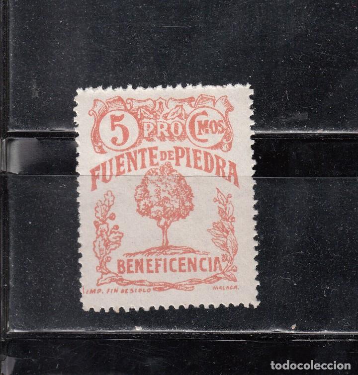 Stamps: FUENTE DE PIDRA. BENEFICENCIA. 5 CTS.