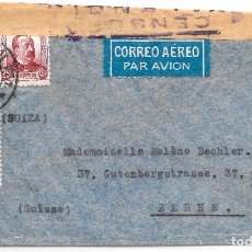 Sellos: 1938 (29 ENE) CARTA REPÚBLICA. MADRID A SUIZA CORREO AÉREO. GUERRA CIVIL. CENSURA