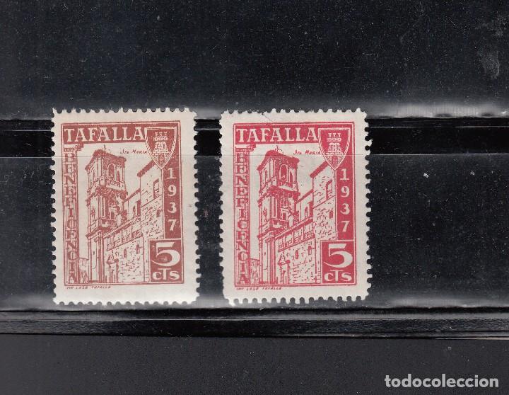 Stamps: TAFALLA. BENEFICENCIA 1937. 2 SELLOS DIVERSOS DE 5 CTS.