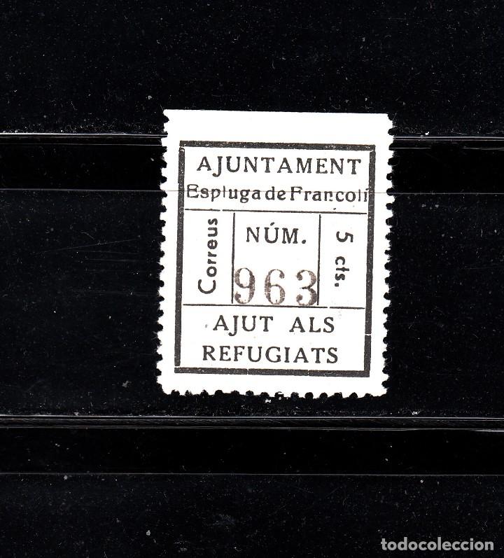 Stamps: ESPLUGA DE FRANCOL. AJUT ALS REFUGIATS. 5 CTS.