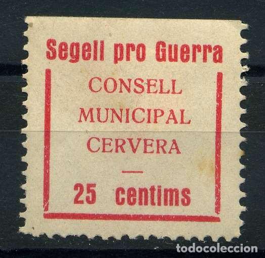 Timbres: ESPAÑA. GUERRA CIVIL. LOCAL. CERVERA. EDIFIL 3.
