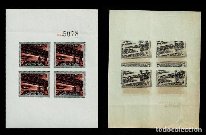 Timbres: H15 fijasellos.Guerra Civil MONTCADA I REIXAC Fesofi n&ordm; 27 CALCADO EN EL REVERSO con Variedad