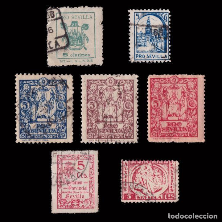 Briefmarken: Guerra Civil. Locales.Sevilla.lote 7.Usado