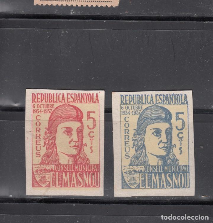 Selos: EL MASNOU. REPUBLICA ESPA&Ntilde;OLA. SERIE DE 2 SELLOS DE 5 CTS.