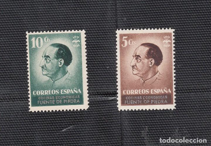 Selos: FUENTES DE PIEDRA. COCINA ECONOMICA. EFIGIE FRANCO. SERIE 2 SELLOS