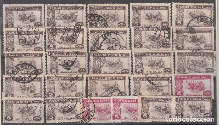 Timbres: ASOCIACI&Oacute;N BEN&Eacute;FICA DE CORREOS. 26 SELLOS 5 C&Eacute;NTIMOS NUEVOS CON FIJASELLOS Y MATASELLADOS DE CORREO