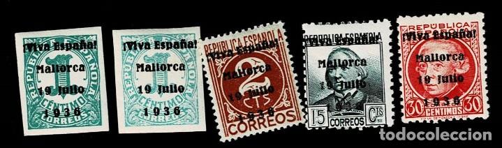 Selos: A3-2 Guerra Civil Emision Local Patriotica PALMA DE MALLORCA Edifil n&ordm; 1-4 + 1a Serie completa con
