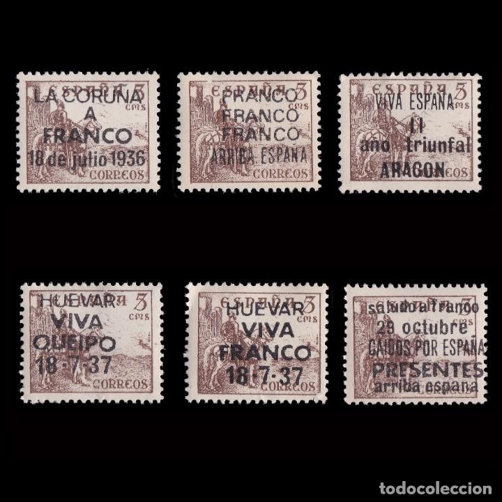 Selos: 1937.Emisiones Patri&oacute;ticas.Lote 6. Sobrecarga 5c.Edifil 816