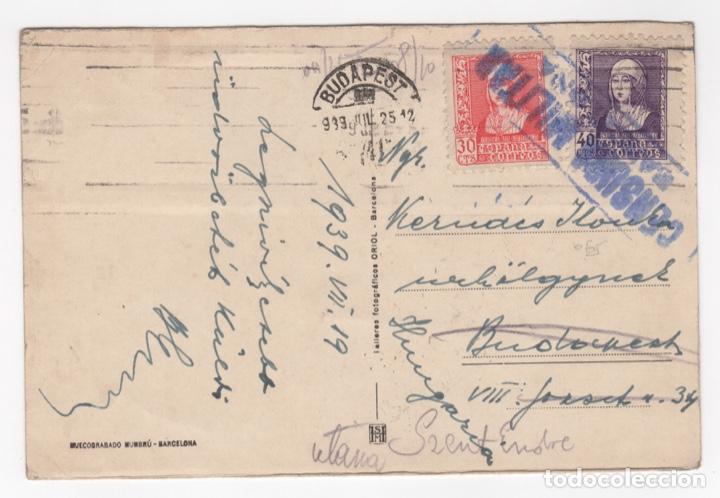 Sellos: 1939 Postal de Barcelona dirigida a Budapest - Foto 2