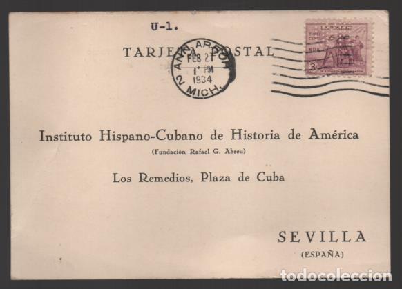 Stamps: POSTAL INSTITUTO HISPANO-CUBANO DE HISTORIA DE AMERICA,- SELLO PERFORADO, VER FOTO