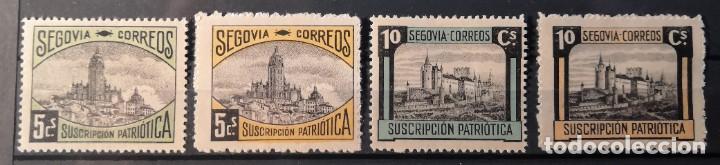 Briefmarken: SELLOS SEGOVIA. SUSCRIPCI&Oacute;N PATRI&Oacute;TICA. 5 Y 10 CTS. NUEVOS CHARNELA.