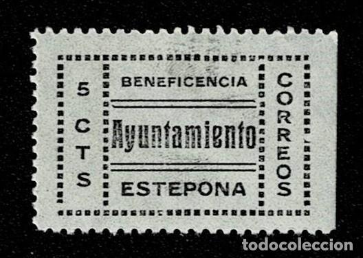 Selos: V1-14 Guerra Civil ESTEPONA Beneficencia Fesofi n&ordm; 1 Valor 5 cts Color NEGRO Sin fijasellos