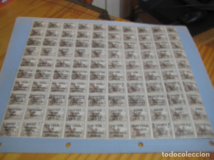Stamps: Edifil 1044, hoja completa, con sobrecargas patri&oacute;ticas. Ver descripci&oacute;n.