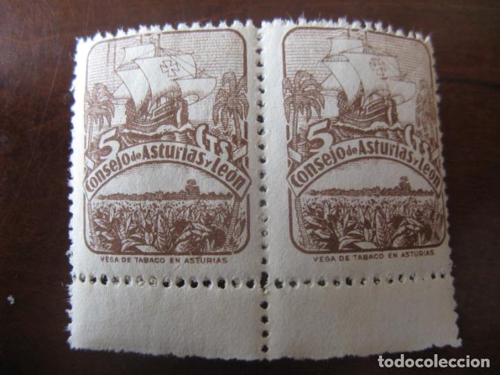 Briefmarken: consejo de asturias y leon, sello local 5 cts., numerados al dorso