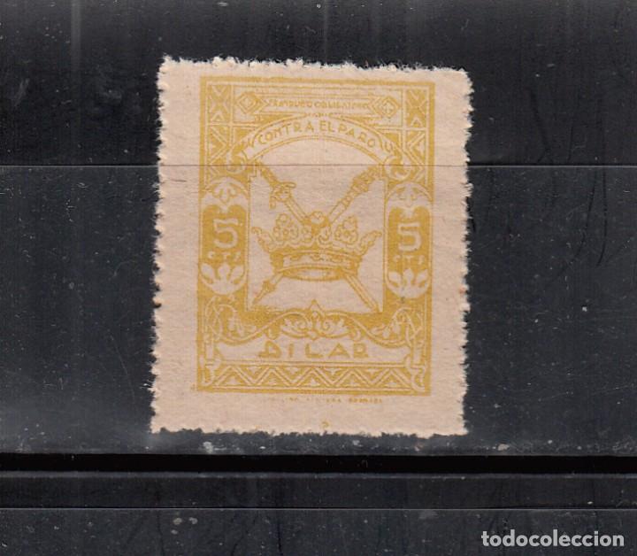Stamps: DILAR. CONTRA EL PARO. 5 CTS.