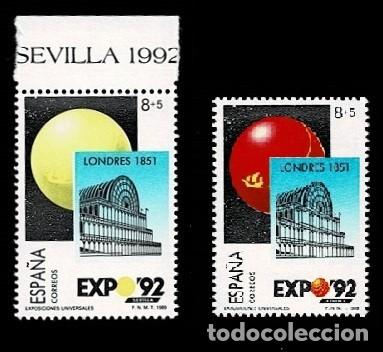 Briefmarken: N-7-1 ESPA&Ntilde;A Edifil n&ordm; 2990 Exposicion Universal de Sevilla VARIEDAD SIN EL COLOR ROJO Sin fijasel