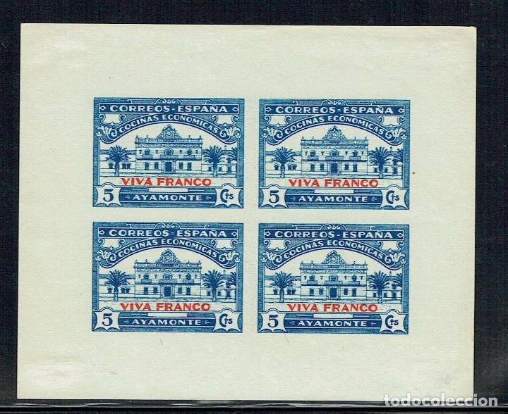 Francobolli: (LOT-25) Vi&ntilde;etas nuevas sin dentar 5 Cts Cocinas Economicas Ayamonte Viva Franco HB sellos poster