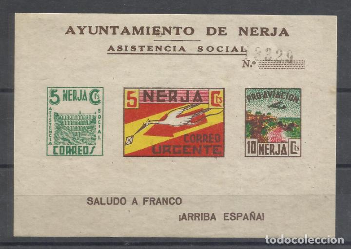 Sellos: HOJITA AYUNTAMIENTO DE NERJA malaga ASISTENCIA SOCIAL NUEVO* SIN DENTAR