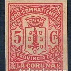Selos: ESPAÑA 1936 PRO COMBATIENTES LA CORUÑA FESOFI 17S NUEVO**. Lote 266584423