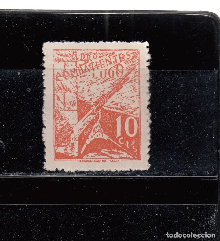 Sellos: LUGO. SUBSIDIO COMBATIENTE. 10 CTS. - Foto 1