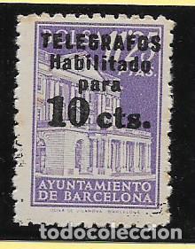 Stamps: BARCELONA, TELEGRAFOS, HABILITADO PARA 10 CTS,- E.D. N&ordm; 17 .VER FOTO