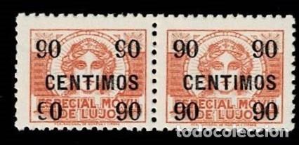 Briefmarken: CL8-11 Fiscal ESPECIAL MOVIL DE LUJO Edifil Tipo n&ordm; 72 (NOCATALOGADO) Valor 90 cts Pareja VARIEDAD