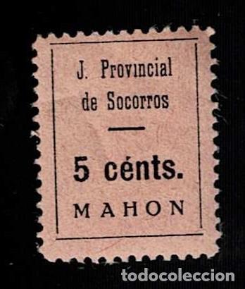 Timbres: CL2-572 Guerra Civil - MAHON - Junta Provincial de Socorros Fesofi n&ordm; 4 Valor 5 cents Color NEGRO s.