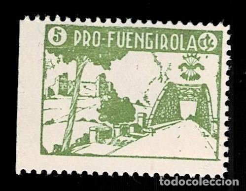 Timbres: CL8-14 Guerra Civil FUENGIROLA Fesofi n&ordm; 19 Valor 5 cts. Papel DELMEINA Color VERDE PALIDO Sin fijas