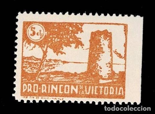 Selos: CL8-13 Guerra Civil BENAGALBON (Rincon de la Victoria) Fesofi n&ordm; 4 Valor 5 cts Color NARANJA AMARILL