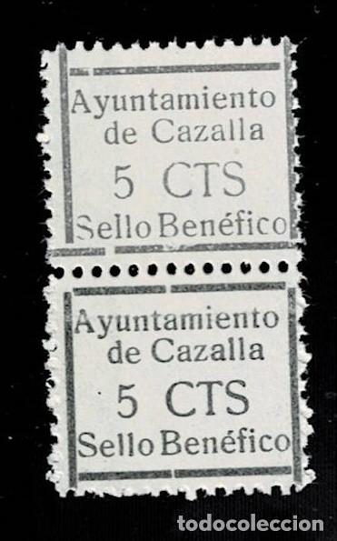Francobolli: CL8-19 Guerra Civil CAZALLA DE LA SIERRA Fesofi n&ordm; 5 Pareja con la Variedad TAMA&Ntilde;OS DISTINTOS (21.5
