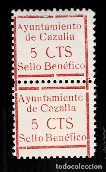 Francobolli: CL8-19 Guerra Civil CAZALLA DE LA SIERRA Fesofi n&ordm; 9 Pareja MARCO GRANDE con Variedad (C) ROTA Colo