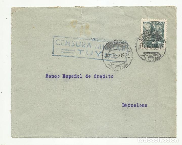 CIRCULADA 1939 DE TUY PONTEVEDRA A BARCELONA CON CENSURA MILITAR (Sellos - España - Guerra Civil - Locales - Cartas)