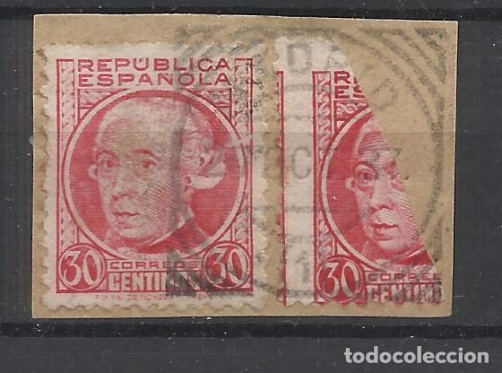Sellos: FECHADOR MADRID SOBRE FRAGMENTO CON SELLO BISECTADO - Foto 1