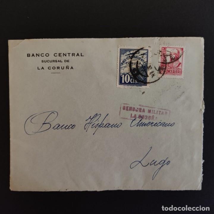Sellos: La Coruña, frontal de carta con censura. - Foto 1 - 301916873