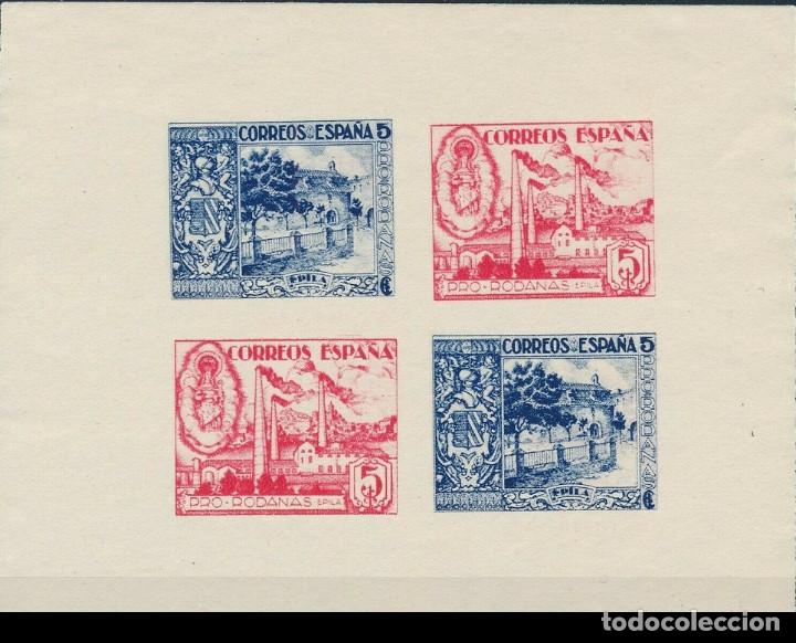 Briefmarken: (LOT-26) Vi&ntilde;etas nuevas Hojita HB Pro Rodanas Epila 1936 1937 Beneficenci Espa&ntilde;a