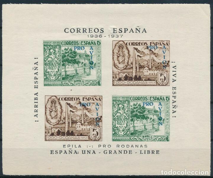 Briefmarken: (LOT26) Vi&ntilde;etas nuevas Sobrecarga PRO AVION AZUL Pro Rodanas Epila Beneficencia 1936 1937