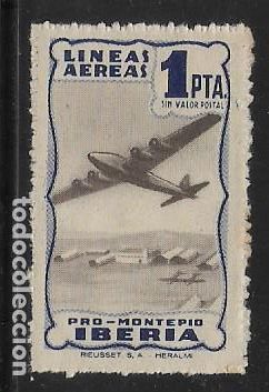Francobolli: VI&Ntilde;ETA, 1 PTA,- IBERIA.- VARIEDAD DE COLOR, VER FOTO
