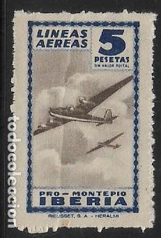 Francobolli: VI&Ntilde;ETA, 5 PTAS,- IBERIA.- VARIEDAD DE COLOR, VER FOTO