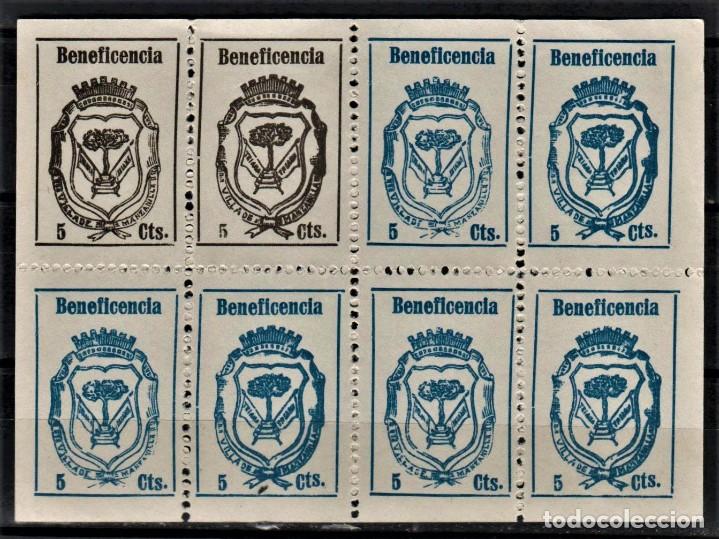 Briefmarken: H-21 Guerra Civil MANZANILLA (Huelva) - Fesofi n&ordm; 4 y 5 HOJITA BLOQUE en PAPEL ORDINARIO nuevos sin