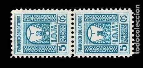 Briefmarken: L13-14 Guerra Civil LOJA Fesofi n&ordm; 17 Pareja VERTICAL Sin fijasellos