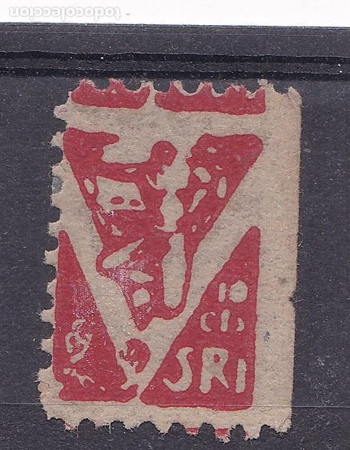 Briefmarken: AA16-Guerra Civil Vi&ntilde;eta SRI 10 Cts . Papel Gris (*) Sin Goma