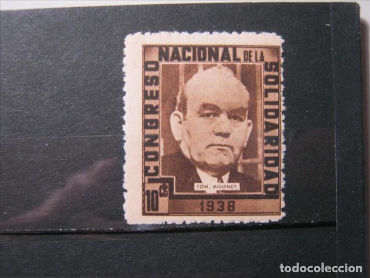 Selos: CONGRESO NACIONAL DE LA SOLIDARIDAD 1938 TOM MOONEY SELLO MNH** LUJO!!!