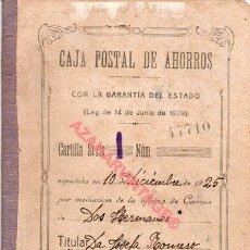 Sellos: CARTILLA CAJA POSTAL DE AHORROS 1925-71 20 POLIZAS DE IMPOSICIONES, DOS HERMANAS, SEVILLA. Lote 319129028