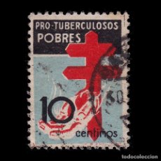 Sellos: ESPAÑA.1937.PRO TUBERCULOSIS.10C.MATASELLO.EDIFIL 840. Lote 321944978