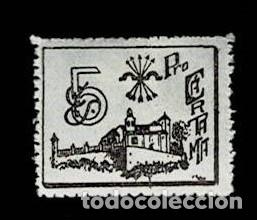 Briefmarken: V1-27 Guerra Civil CARTAMA Fesofi n&ordm; 2 PAPEL BLANCO (Impreso CON GOMA) Valor 5 cts Color GRIS Con f