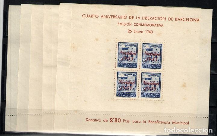 Briefmarken: Espa&ntilde;a (Barcelona) n&ordm; 47/8, 51/2, 53/4. A&ntilde;o 1943