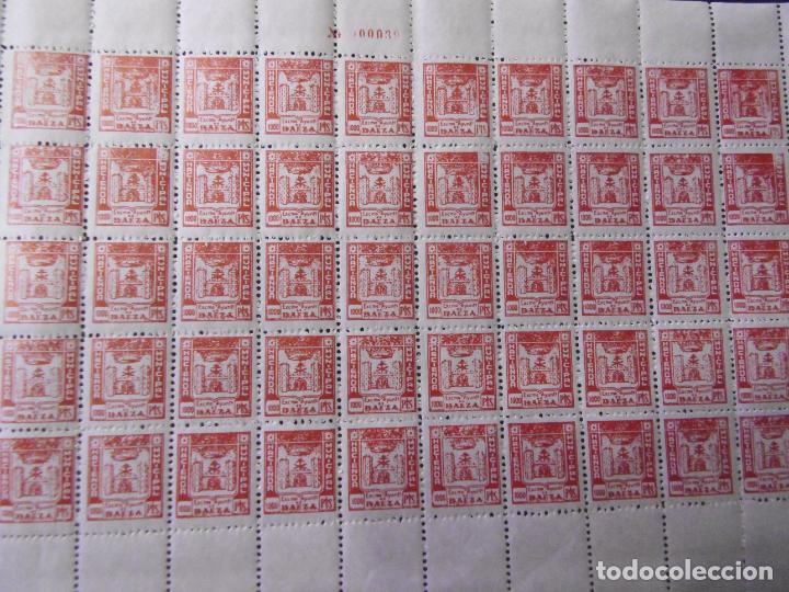 Briefmarken: Pliego hoja completa Baeza(Jaen) poliza hacienda municipal 50 sellos de 1000 pesetas